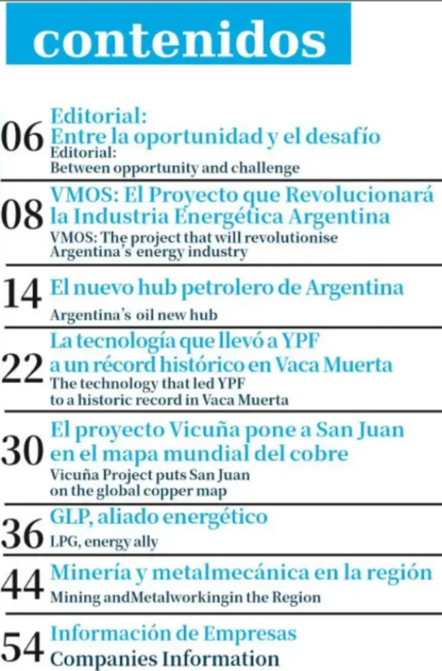 Revista Energia Indice de Contenidos